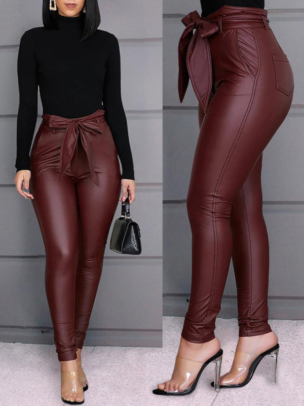 Slim Fit Faux Leather Pants