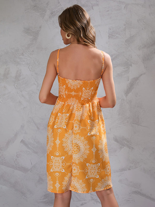 Smocked Strap Mini Dress