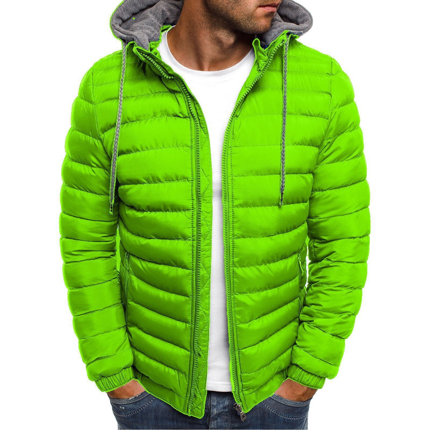 Men Hoodie Coat With Zipper