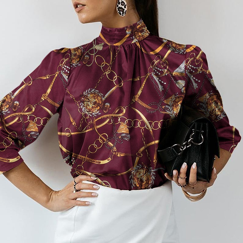 Women Blouses 2022 Elegant Satin