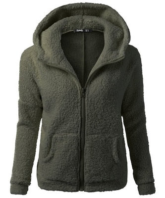 Autumn Winter Warm Jacket Women Hooded