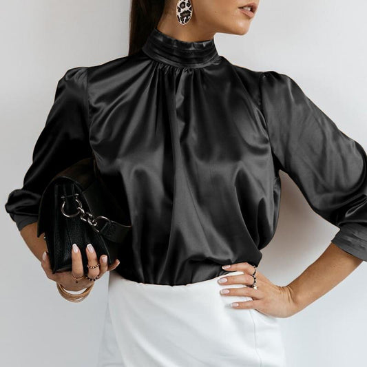 Women Blouses 2022 Elegant Satin