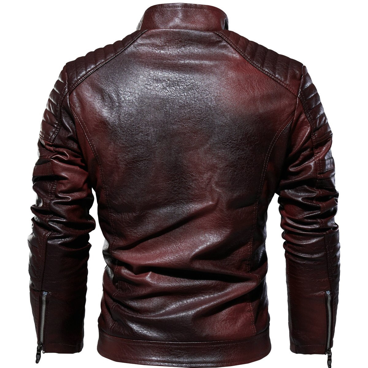 Leather Jacket Men Winter Casual Windbreaker Slim Coat