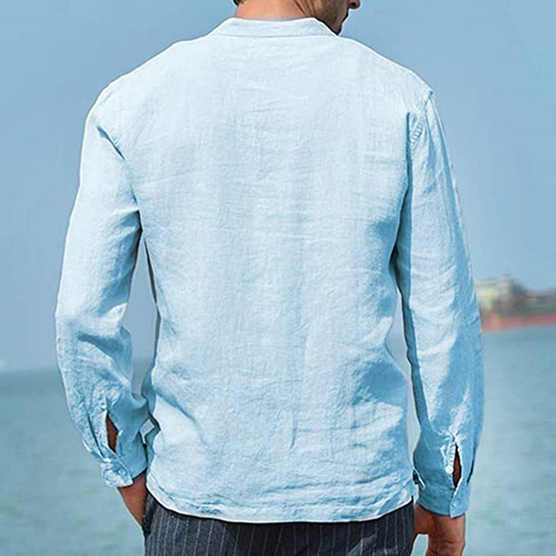 Cotton Linen Pocket Shirt