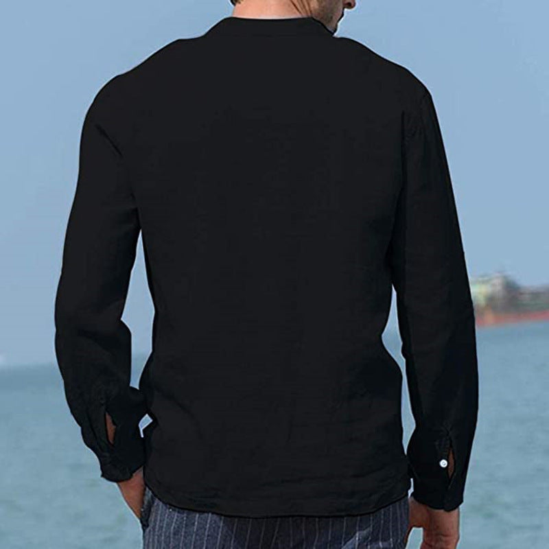 Cotton Linen Pocket Shirt