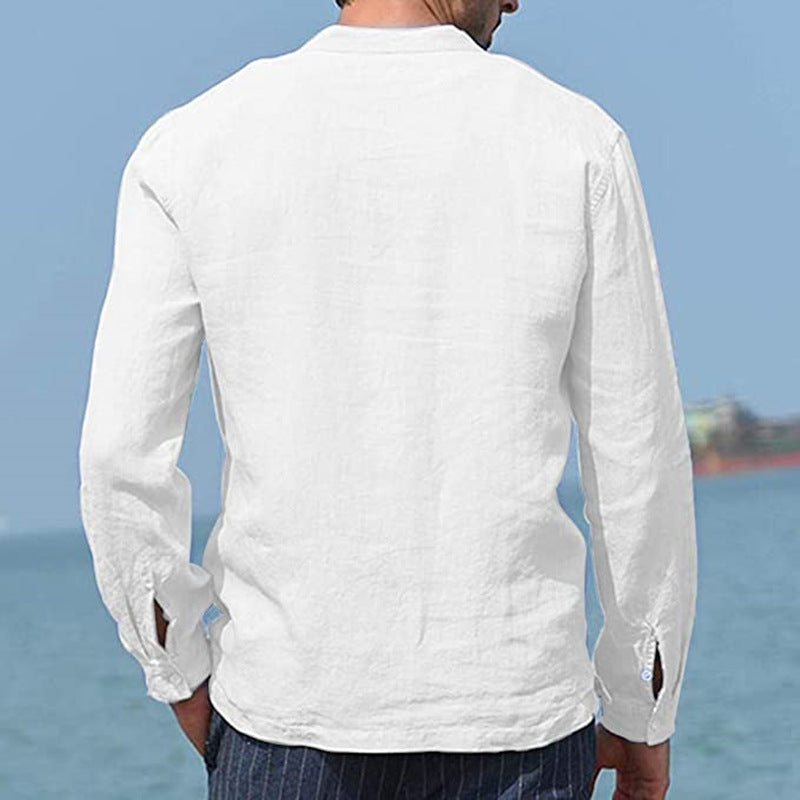 Cotton Linen Pocket Shirt