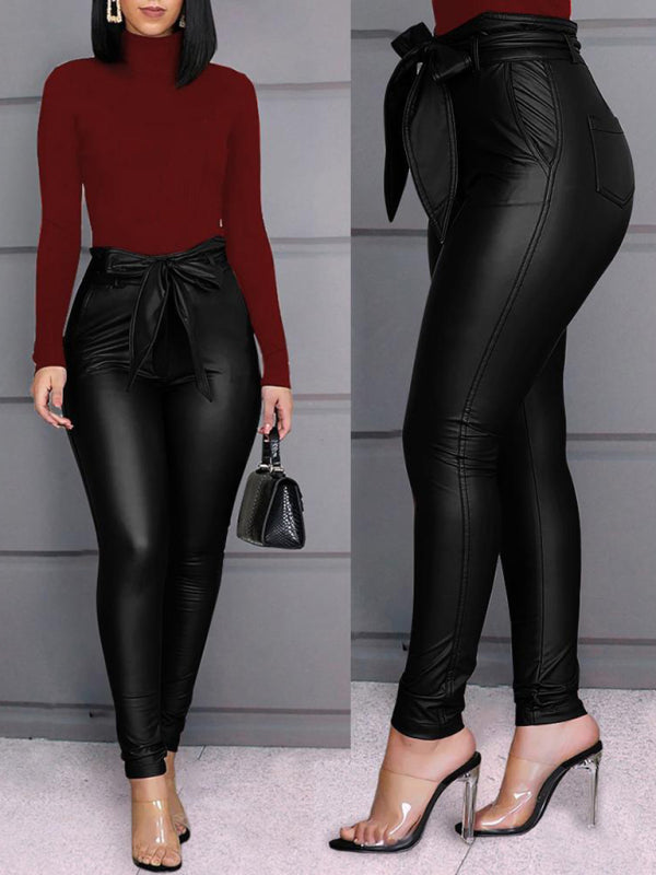 Slim Fit Faux Leather Pants