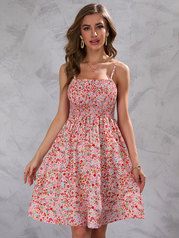 Smocked Strap Mini Dress