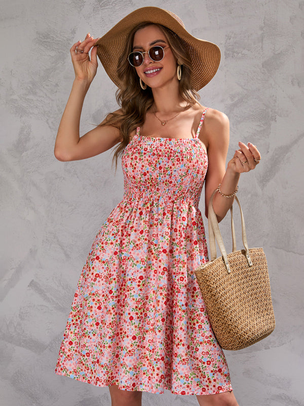 Smocked Strap Mini Dress