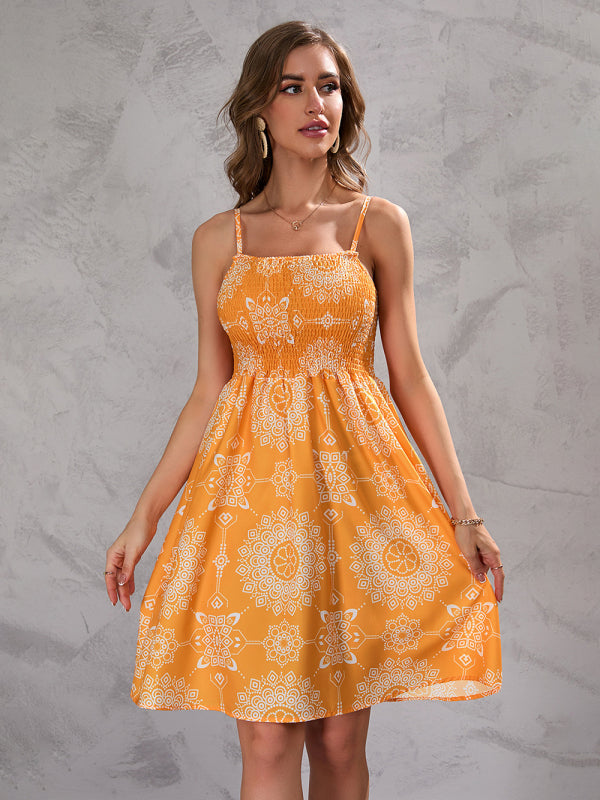 Smocked Strap Mini Dress